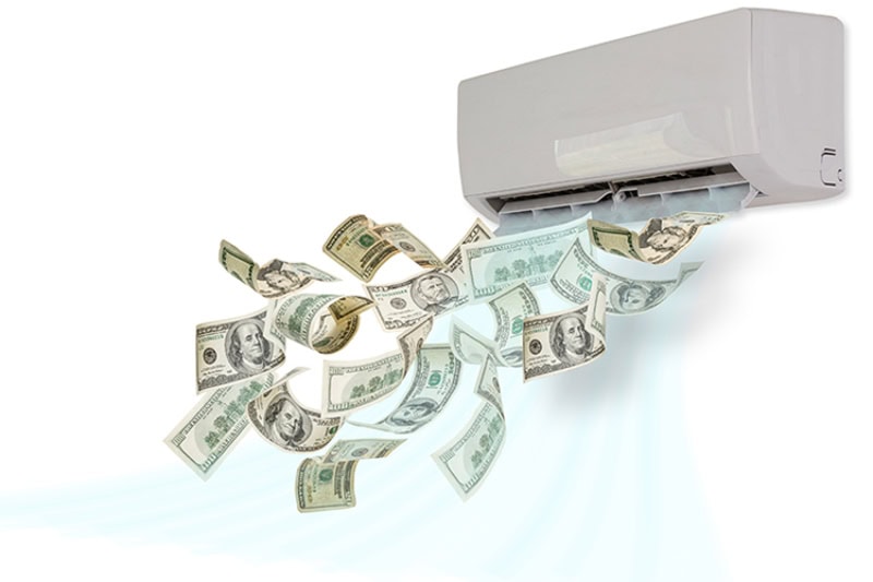 air conditioner blowing out cash.